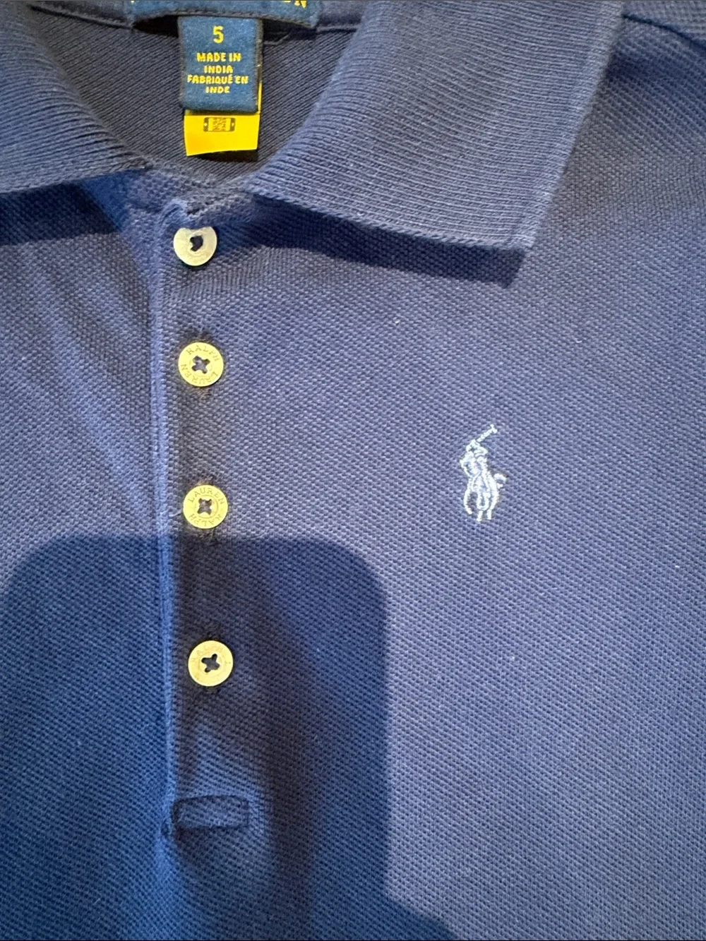 Ralph Lauren Navy Girls Polo Dress with Embroidered Pony
